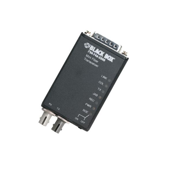 LE2051A-ST-R3 Black Box 10Mbps 10Base-FL Multi-mode Fiber DB-15 ST Connector Mini AUI Transceiver Module
