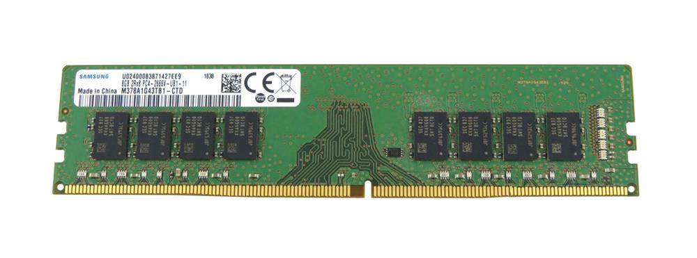 M378A1G43TB1-CTD Samsung 8GB PC4-21300 DDR4-2666MHz non-ECC Unbuffered CL19 288-Pin DIMM 1.2V Dual Rank Memory Module