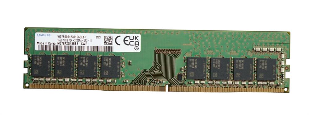 M378A2G43BB3-CWE Samsung 16GB PC4-25600 DDR4-3200MHz non-ECC Unbuffered CL22 288-Pin DIMM 1.2V Single Rank Memory Module