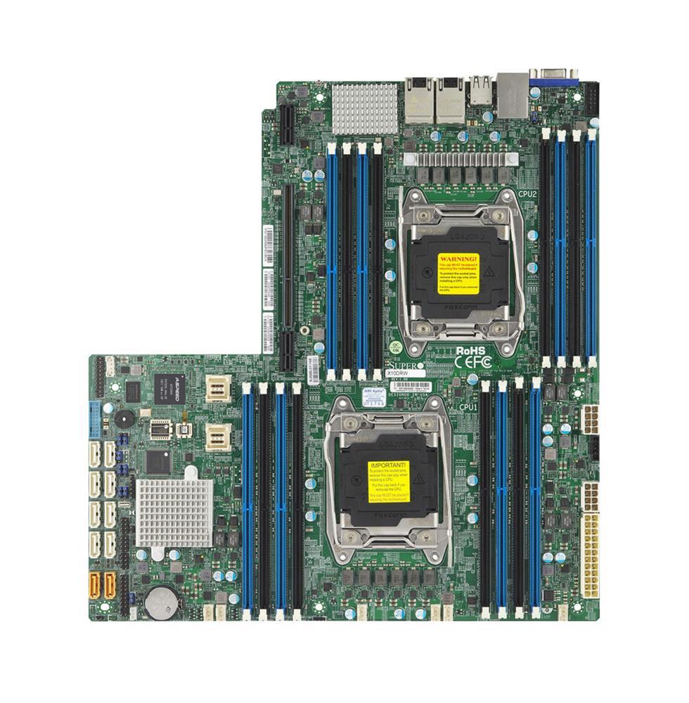MBD-X10DRW-E-O SuperMicro X10DRW-E Dual Socket LGA 2011 Intel C612 Chipset Xeon E5-2600 v4/v3 Processors Support DDR4 16x DIMM 10x SATA3 6.0Gb/s Proprietary WIO Server Motherboard (Refurbished)
