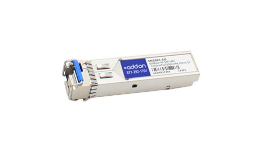 MFEBX1-AO AddOn 100Mbps 100Base-BX-U Single-mode Fiber 20km 1310nmTX/1550nmRX LC Connector SFP (mini-GBIC) Transceiver Module for Cisco Compatible