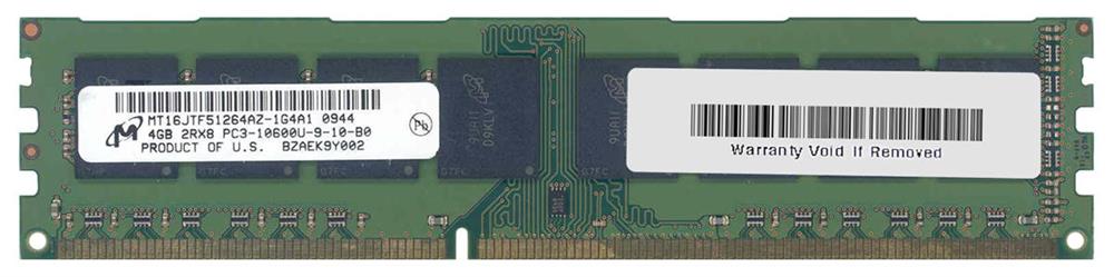 MT16JTF51264AZ-1G4 Micron 4GB PC3-10600 DDR3-1333MHz non-ECC Unbuffered CL9 240-Pin DIMM Dual Rank Memory Module