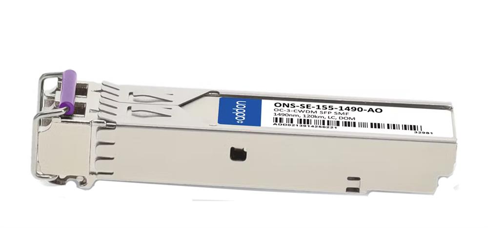 ONS-SE-155-1490-AO AddOn 155Mbps 100Base-CWDM OC-3/STM-1 Single-mode Fiber 120km 1490nm Duplex LC Connector SFP Transceiver Module for Cisco Compatible