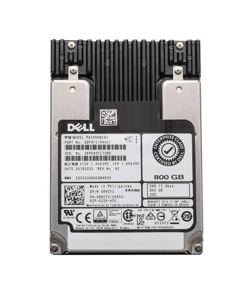 RVCY3 Dell 800GB eMLC SAS 12Gbps Write Intensive 2.5-inch Internal Solid State Drive (SSD)