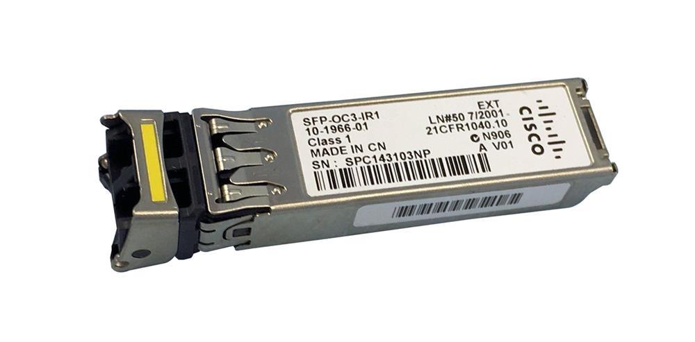 SFP-OC3-IR1 Cisco 155Mbps OC-3/STM-1 IR-1 Single-mode Fiber 15km 1310nm Duplex LC Connector SFP Transceiver Module (Refurbished)