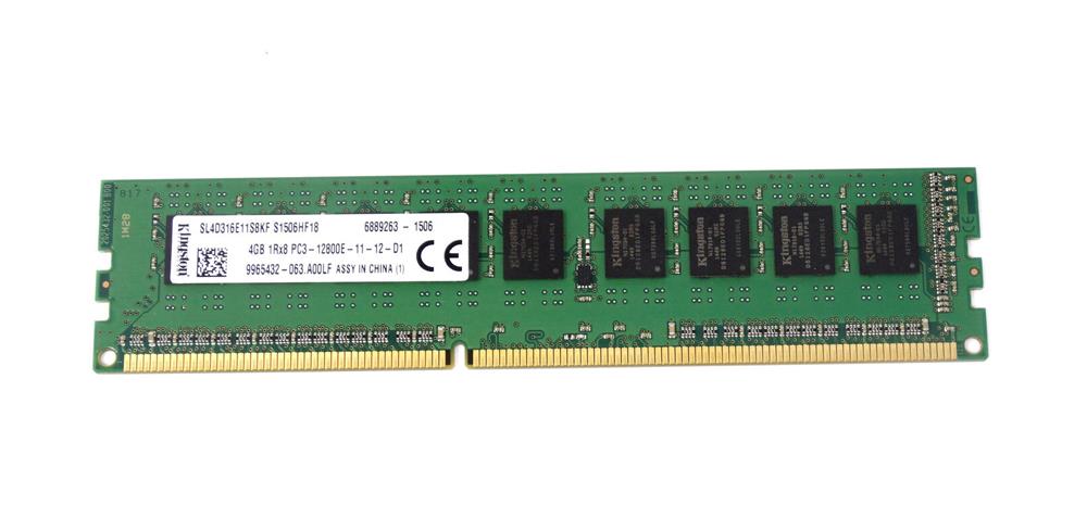 SL4D316E11S8KF Kingston 4GB PC3-12800 DDR3-1600MHz ECC Unbuffered CL11 240-Pin DIMM Single Rank Memory Module