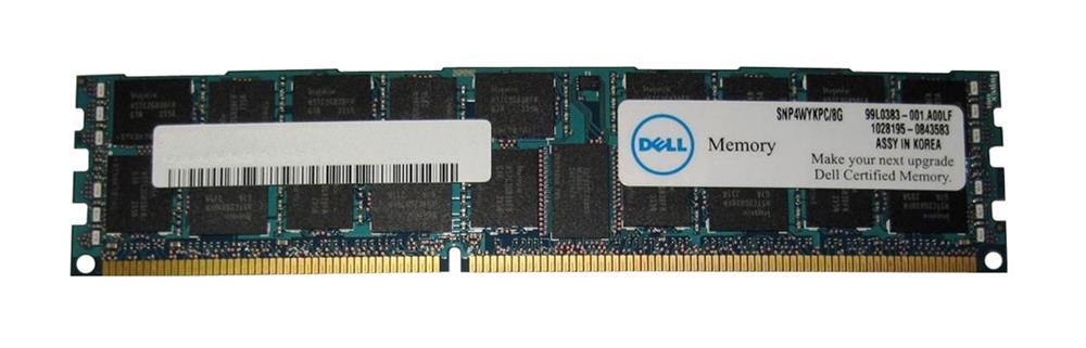 SNP4WYKPC/8G Dell 8GB PC3-8500 DDR3-1066MHz ECC Registered CL7 240-Pin DIMM 1.35V Low Voltage Quad Rank Memory Module