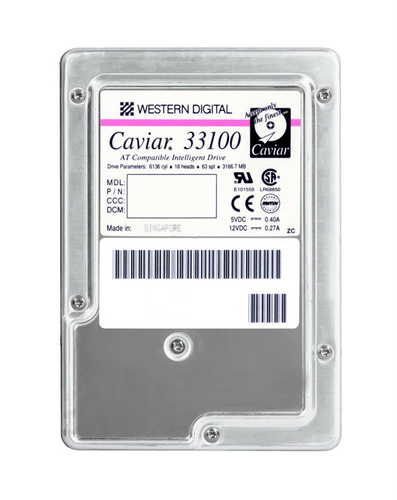 WDAC33100 Western Digital Caviar 3.1GB 5200RPM ATA/IDE 128KB Cache 3.5-inch Internal Hard Drive