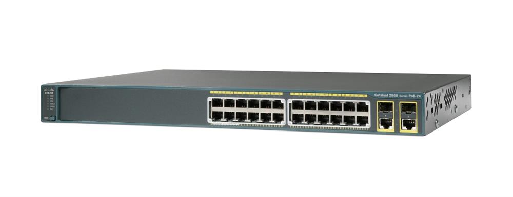WS-C2960+24LC-L Cisco Catalyst 2960-Plus 24LC-L 24-Ports 10/100Base-TX RJ-45 Manageable Layer2 Rack-mountable Ethernet Switch with 8x PoE (RJ-45) Ports and 2 x Gigabit Ethernet Expansion Slots (Refurbished)