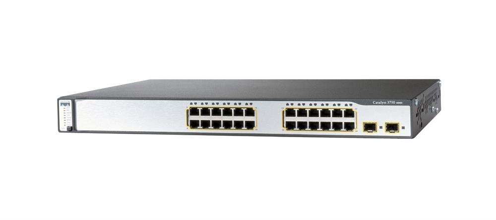 WS-C3750-24TS-S Cisco Catalyst 3750 24-Ports RJ-45 Manageable Rack-mountable Switch with 2x SFP Ports (Refurbished)