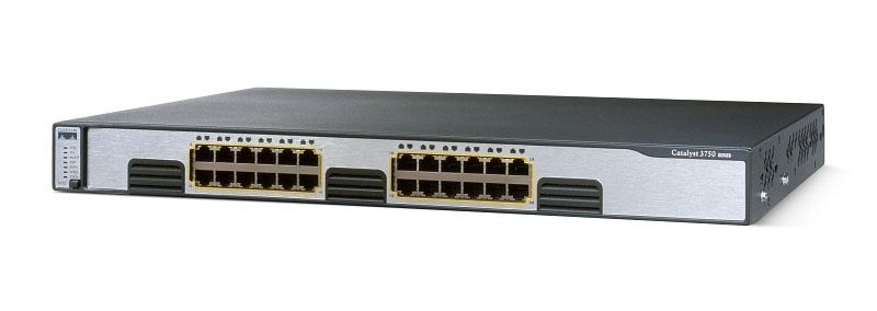 WS-C3750G-24T-E Cisco Catalyst 3750 24-Ports 10/100/1000T RJ-45 Manageable Layer3 Rack Mountable 1U and Stackable Switch (Refurbished)