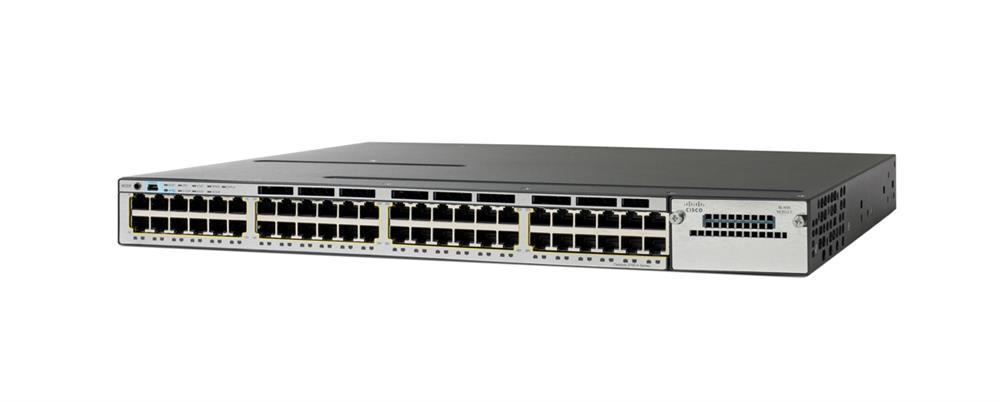 WS-C3750X-48T-E Cisco Catalyst 48-Ports 10/100/1000Base-T RJ-45 Manageable Layer2 Rack-mountable 1U Stackable Ethernet Switch (Refurbished)