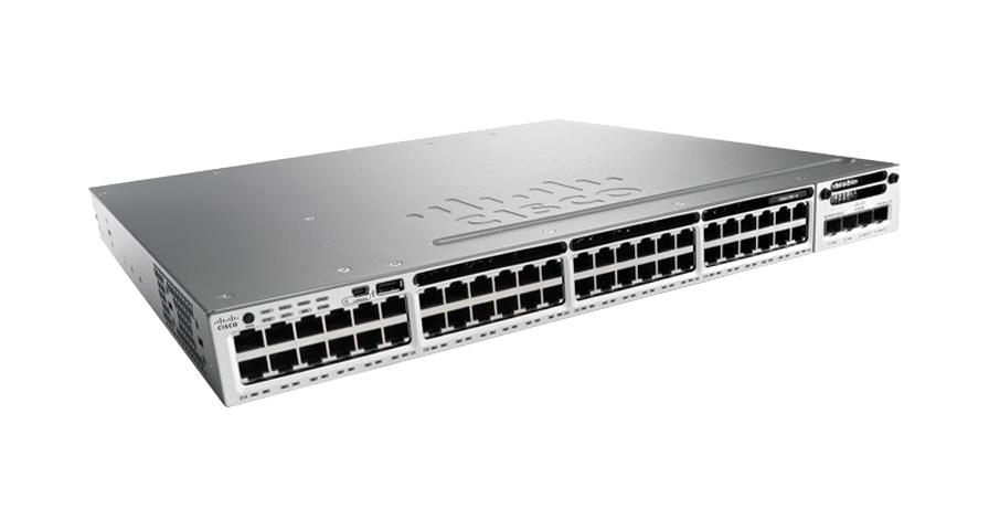 WS-C3850-48P-L Cisco Catalyst 3850 48-Ports 10/100/1000Base-T RJ-45 PoE+ Manageable Layer2 Rack-mountable 1U and Desktop Stackable Switch (Refurbished)