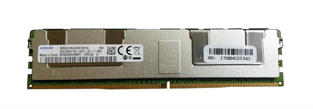 3D-1554R5088-64G 64GB Module DDR4 PC4-19200 CL=17 Registered ECC DDR4-2400 Load-Reduced DIMM Quad Rank, x4 1.2V 8192Meg x 72 for ASUS Pro WS C422-ACE Motherboard n/a