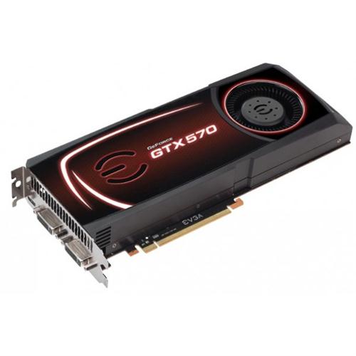 012-P3-1572-KR EVGA Nvidia GeForce GTX 570 SuperClocked 1280MB GDDR5 320-Bit Mini HDMI / Dual-Link DVI / HDCP Ready / SLI Support PCI-Express 2.0 x16 Video Graphics Card