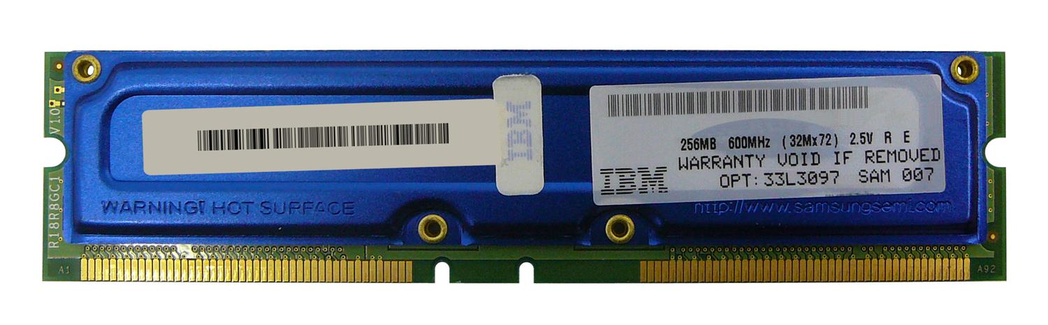 33L3097 IBM 256MB PC600 600MHz ECC 184-Pin RDRAM RIMM Memory Module
