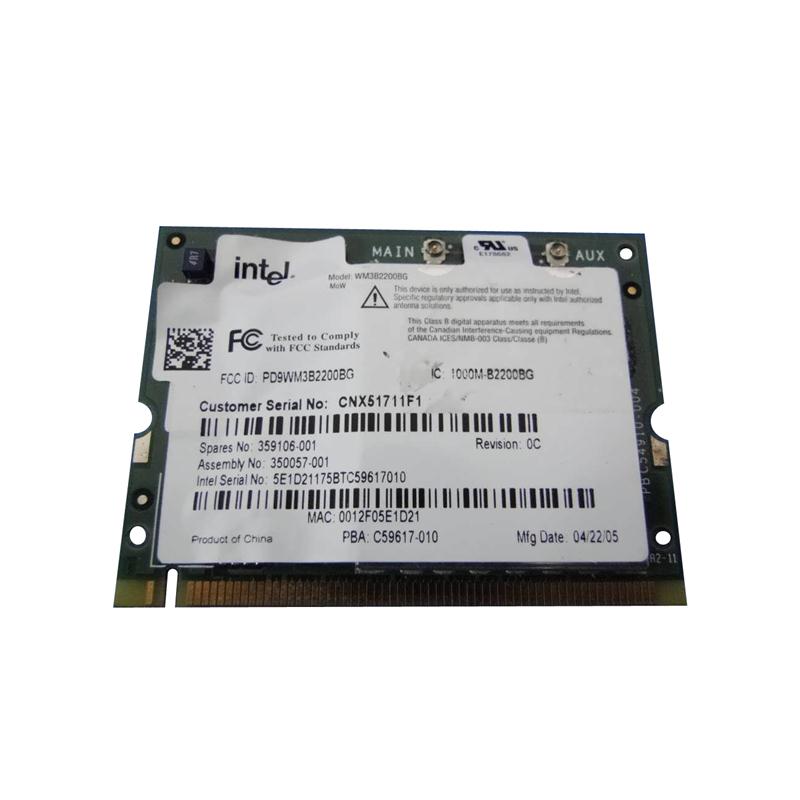 359106-001 HP Mini PCI IEEE 11MBps 802.11b/g Wireless LAN (WLAN) Network Interface Card