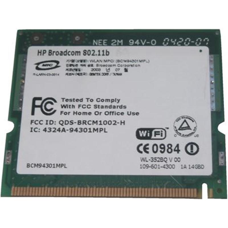 374158-001N HP Mini PCI IEEE 11MBps 802.11b Wireless LAN (WLAN) Network Interface Card