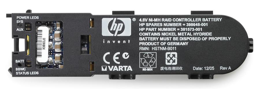 398648-001 HP Smart Array P-Series Battery-Backed Write Cache (BBWC) Battery for Smart Array P400 / P800 SAS Controller Boards