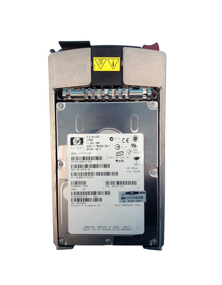 3R-A6400-AA HP 300GB 10000RPM Ultra-320 SCSI 80-Pin LVD Hot Swap 3.5-inch Internal Hard Drive