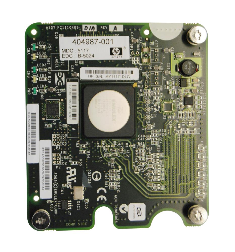 403621R-B21 HP Dual-Ports 4Gbps Fibre Channel PCI Express 1.0 Mezzanine Host Bus Network Adapter for c-Class BladeSystem