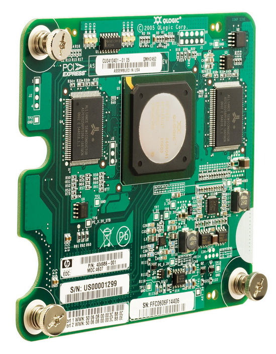 405920R-001 HP Qlogic Dual-Ports LC 4Gbps 1000Base-T Fibre Channel PCI Express x4 Host Bus Network Adapter for C-Class BladeSystem
