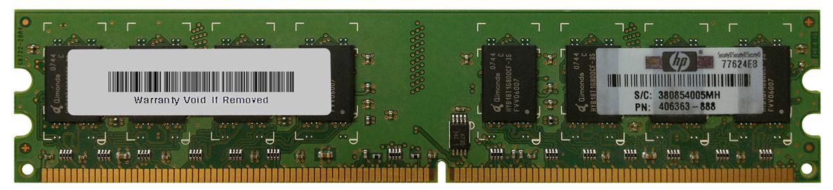 406363-888 HP 2GB PC2-5300 DDR2-667MHz non-ECC Unbuffered CL5 240-Pin DIMM Dual Rank Memory Module