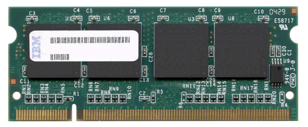 41A1250 IBM 2GB PC2-4200 DDR2-533MHz non-ECC Unbuffered CL4 200-Pin SoDimm Memory Module