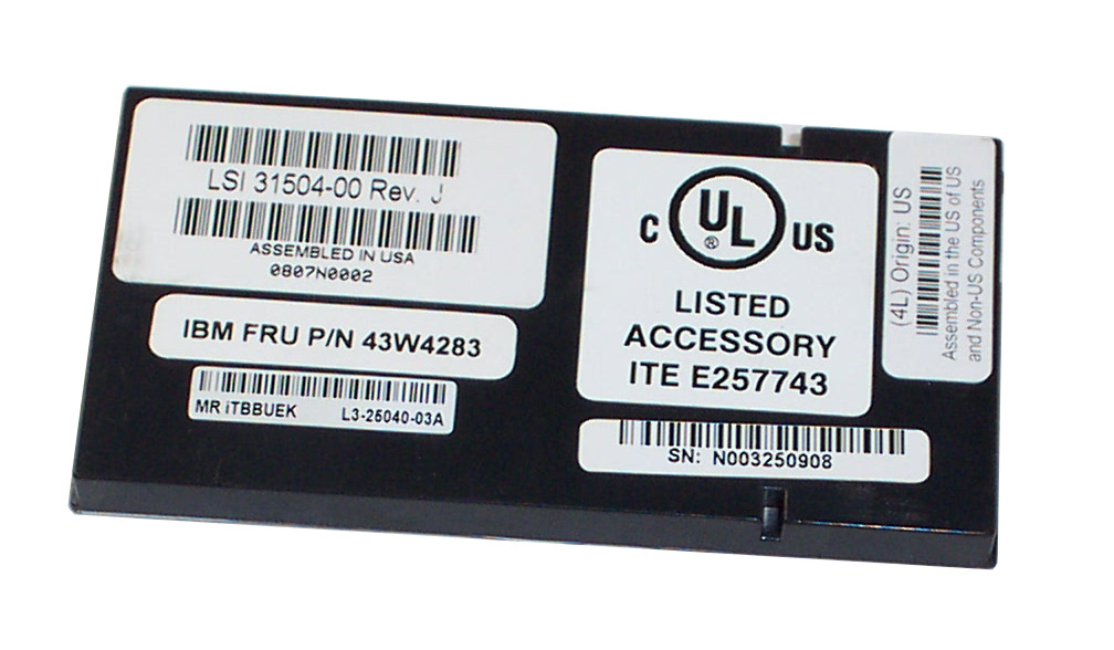 43W4283 IBM ServeRAID MR10k SAS/SATA Battery (Refurbished)