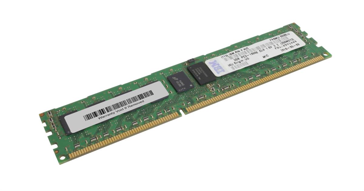 49Y1444 IBM 2GB PC3-10600 DDR3-1333MHz ECC Registered CL9 240-Pin DIMM Single Rank Memory Module