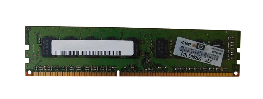 500209-562 HP 2GB PC3-10600 DDR3-1333MHz ECC Unbuffered CL9 240-Pin DIMM Dual Rank Memory Module for ProLiant G6 Series Servers