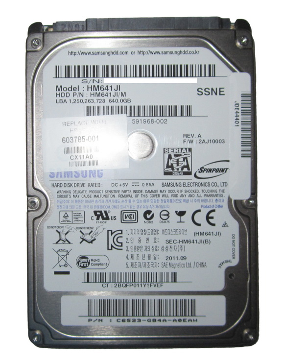 591968-002 HP 640GB 5400RPM SATA 3Gbps 2.5-inch Internal Hard Drive