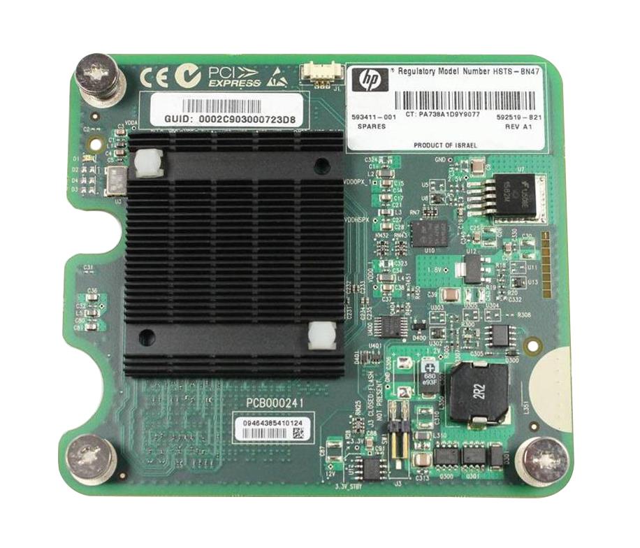 592519-B21 HP Infiniband 4x QDR CX-2 Dual-Ports Mezzanine Host Bus Network Adapter for HP BladeSystem c-Class Servers