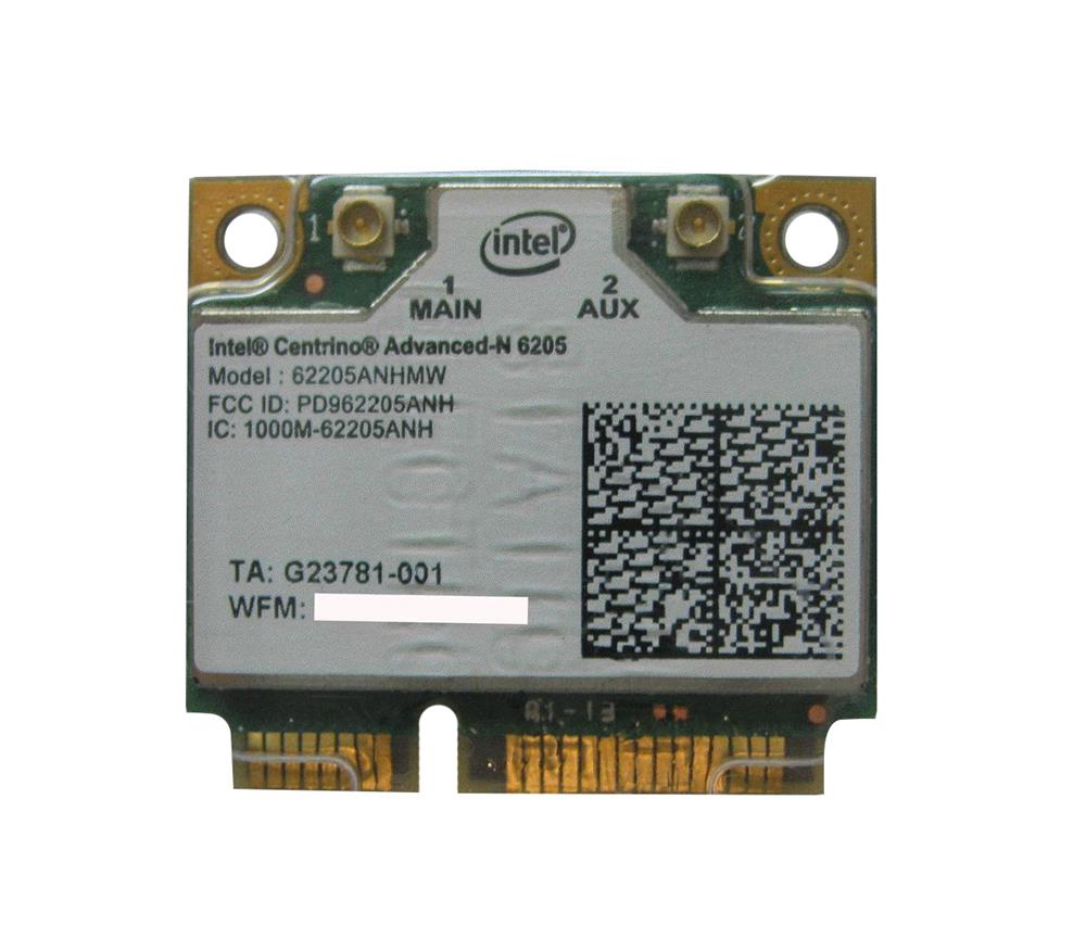 62205AN.HMWG Intel Advanced-N Centrino 6205 Dual Band 300Mbps 2.4GHz / 5GHz IEEE 802.11a/b/g/n Half Mini PCI Express Wireless Network Card