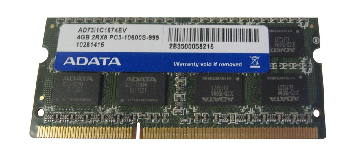 AD73I1C1674EV ADATA 4GB SoDimm PC10600 Memory