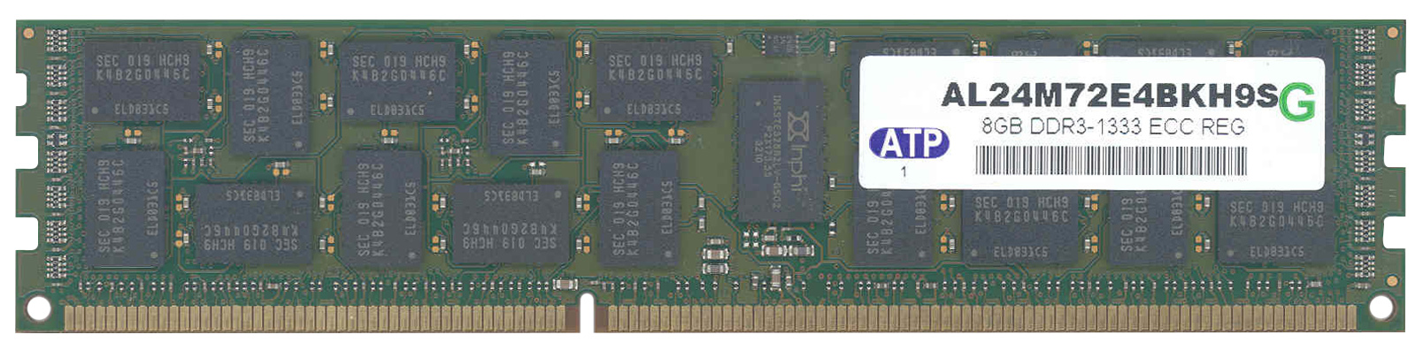 AL24M72E4BKH9S ATP 8GB PC3-10600 DDR3-1333MHz ECC Registered CL9 240-Pin DIMM Very Low Profile (VLP) Dual Rank Memory Module