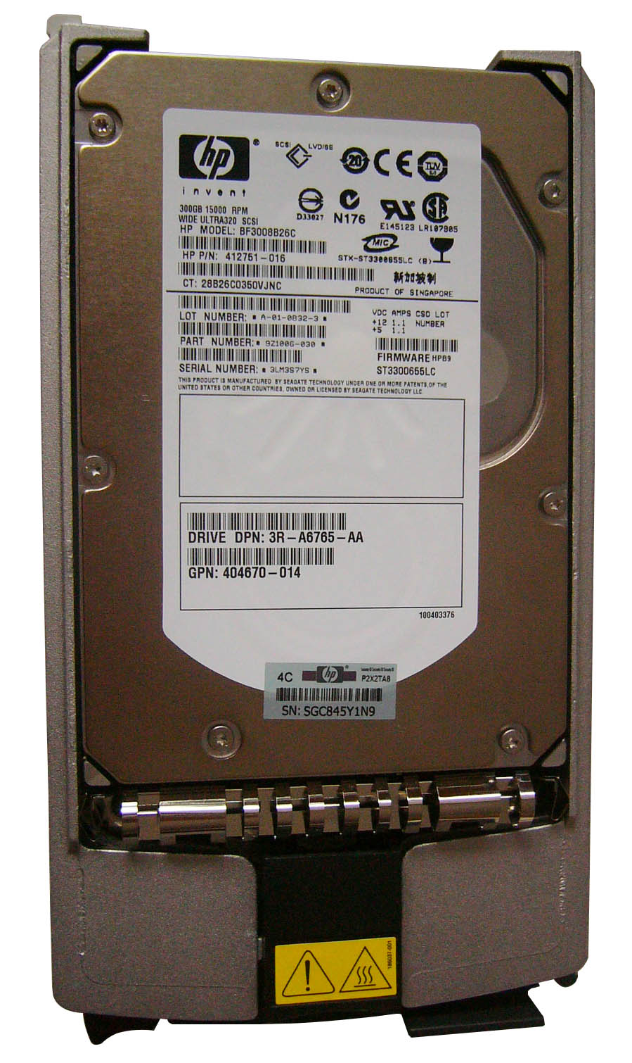 BF3008B26C HP 300GB 15000RPM Ultra-320 SCSI 80-Pin LVD Hot Swap 3.5-inch Internal Hard Drive