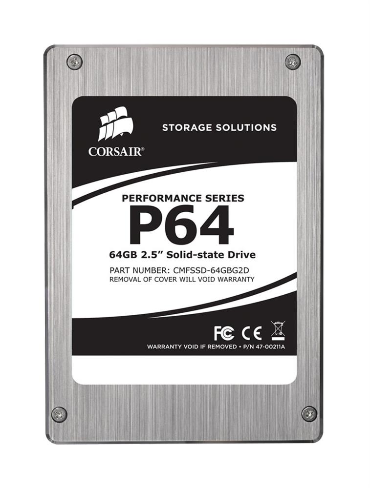 CMFSSD-64GBG2D Corsair Performance P64 Series 64GB MLC SATA 3Gbps 2.5-inch Internal Solid State Drive (SSD)