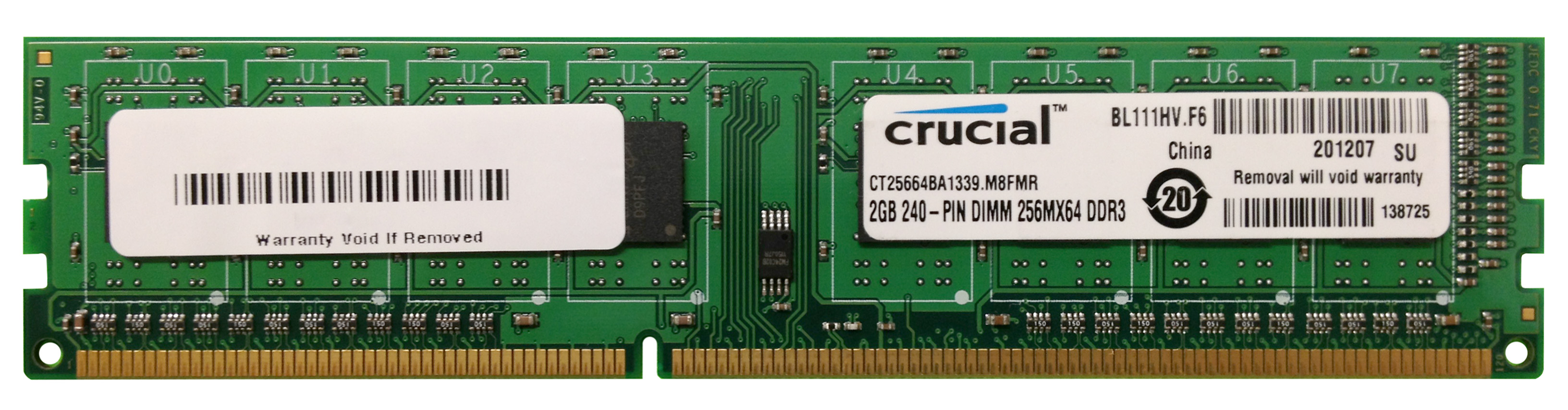 CT25664BA1339.M8FMR Crucial 2GB DDR3 PC10600 Memory