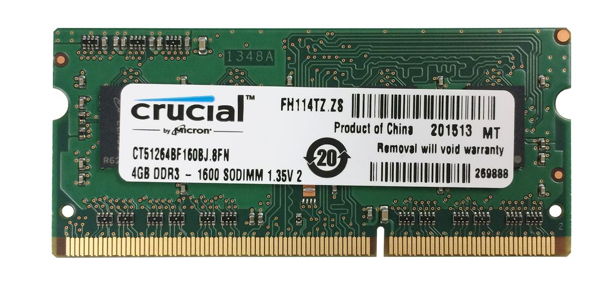 CT51264BF160BJ.8FN Crucial 4GB SoDimm PC12800 Memory
