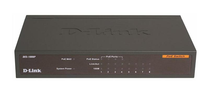 DES-1008P/E D-Link 8-Ports Desktop Switch With 4 PoE Ports (Refurbished)