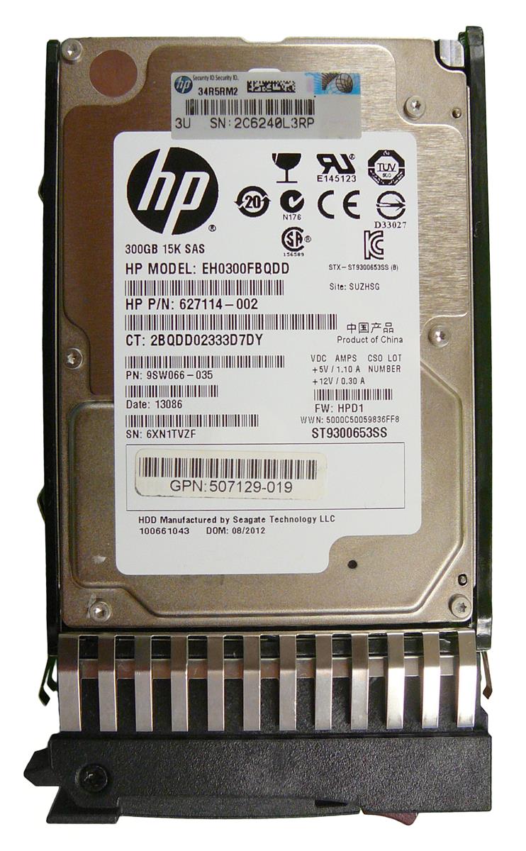 EH0300FBQDD HP 300GB 15000RPM SAS 6Gbps Dual Port Hot Swap 2.5-inch Internal Hard Drive with Smart Carrier