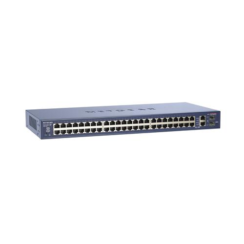 FS750T2NA NetGear ProSafe 48-Ports RJ-45 10/100Mbps 10Base-T/100Base-TX Fast Ethernet 1U Rack-mountable Smart Switch with 2x 10/100/1000Mbps Gigabit S (Refurbished)