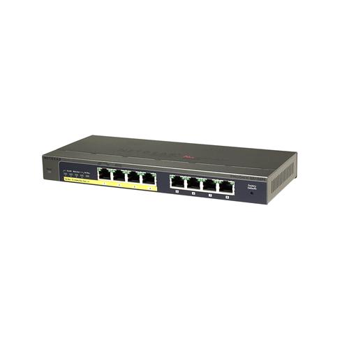GS108PE-100EUS NetGear ProSafe Plus 8-Ports 10/100/1000Mbps RJ-45 Gigabit Ethernet Desktop Switch With PoE (Refurbished)
