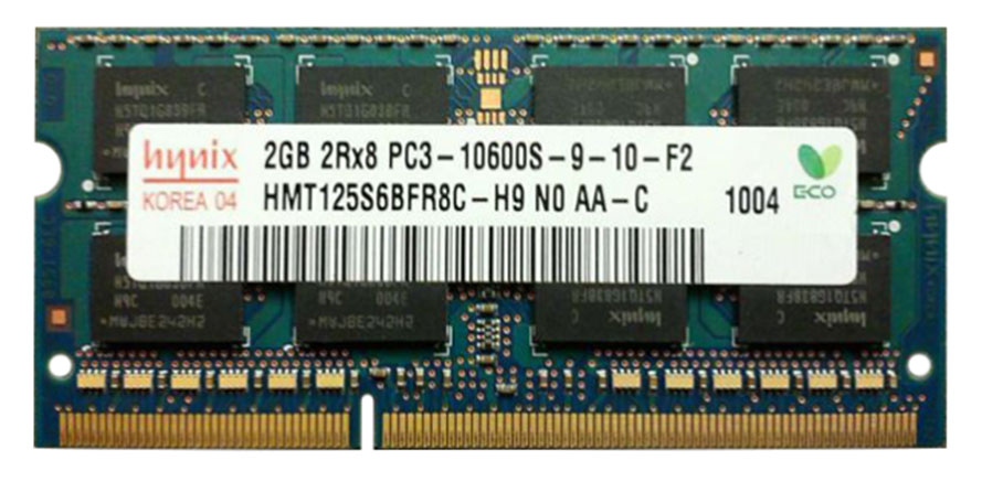 HMT125S6BFR8C-H9N0 Hynix 2GB PC3-10600 DDR3-1333MHz non-ECC Unbuffered CL9 204-Pin SoDimm Dual Rank Memory Module
