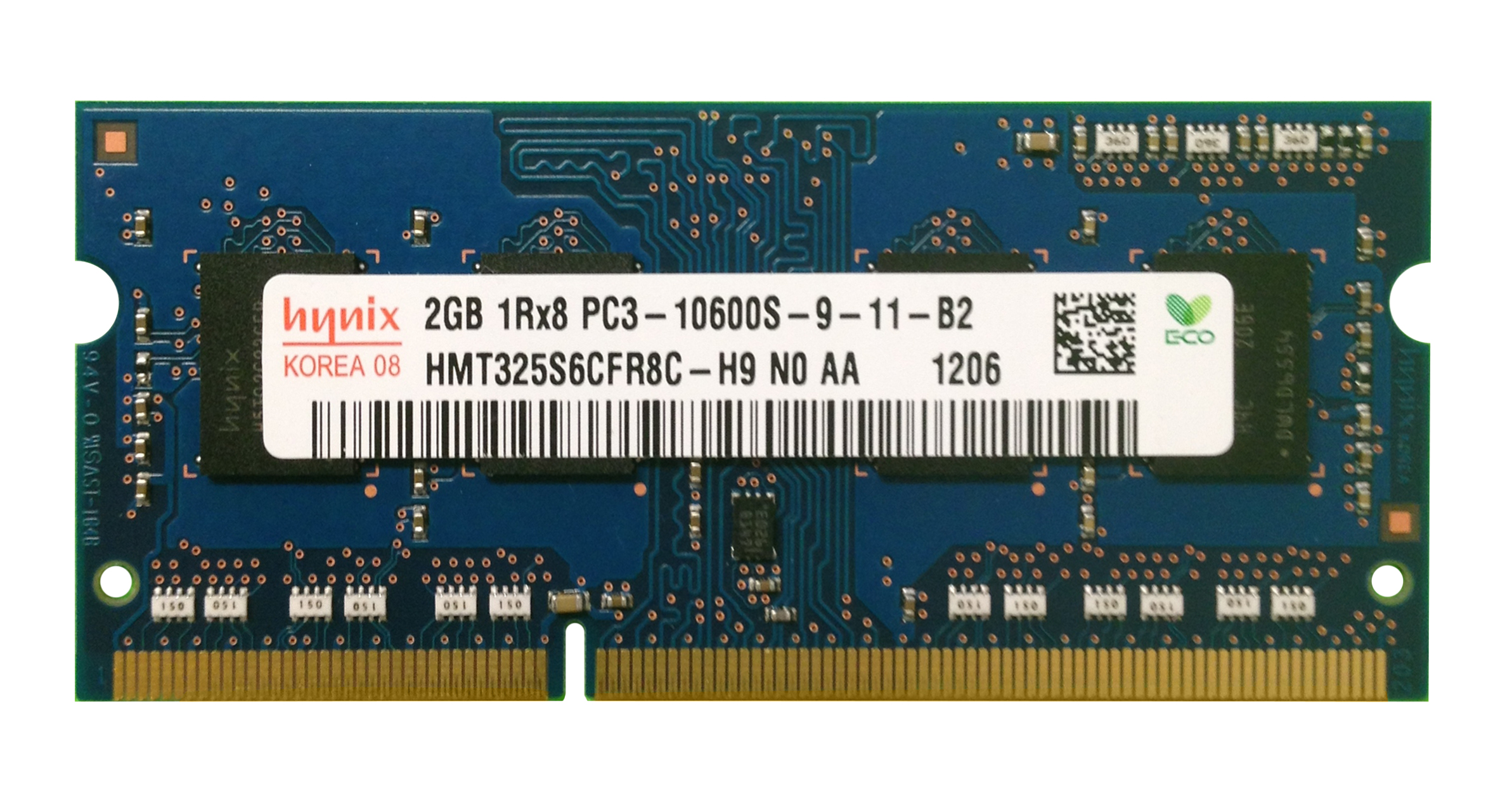 HMT325S6CFR8C-H9 Hynix 2GB PC3-10600 DDR3-1333MHz non-ECC Unbuffered CL9 204-Pin SoDimm Single Rank Memory Module