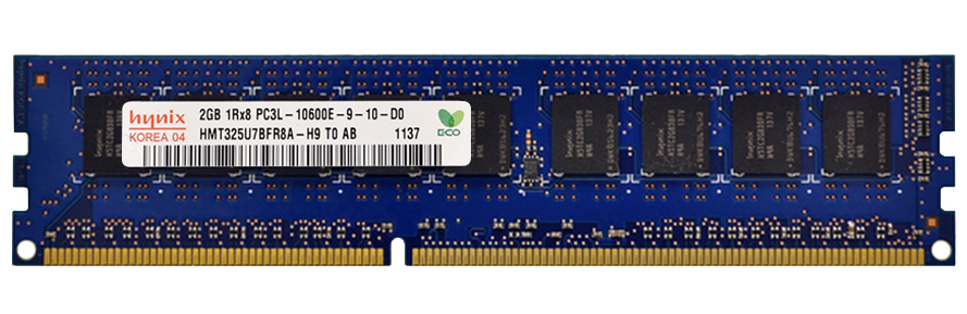 HMT325U7BFR8A-H9T0 Hynix 2GB PC3-10600 DDR3-1333MHz ECC Unbuffered CL9 240-Pin DIMM 1.35V Low Voltage Single Rank Memory Module
