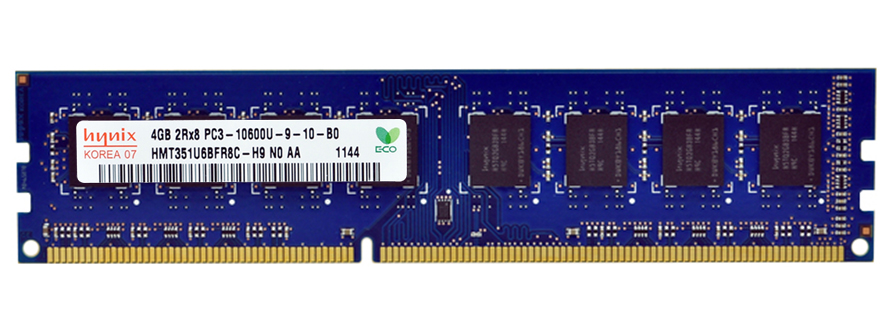 HMT351U6BFR8C-H9N0 Hynix 4GB PC3-10600 DDR3-1333MHz non-ECC Unbuffered CL9 240-Pin DIMM Dual Rank Memory Module