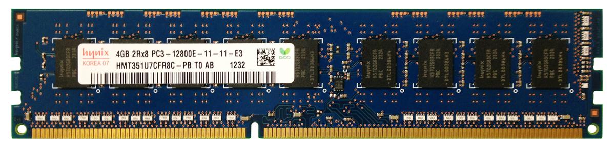 HMT351U7CFR8C-PBT0 Hynix 4GB PC3-12800 DDR3-1600MHz ECC Unbuffered CL11 240-Pin DIMM Dual Rank Memory Module