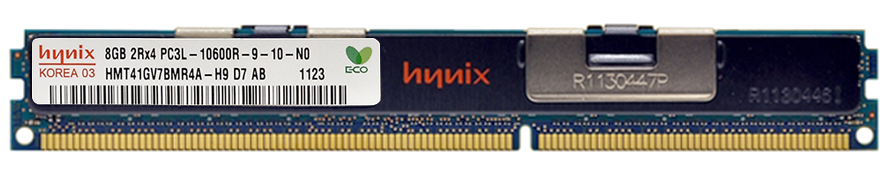 HMT41GV7BMR4A-H9 Hynix 8GB PC3-10600 DDR3-1333MHz ECC Registered CL9 240-Pin DIMM 1.35V Low Voltage Very Low Profile (VLP) Dual Rank Memory Module
